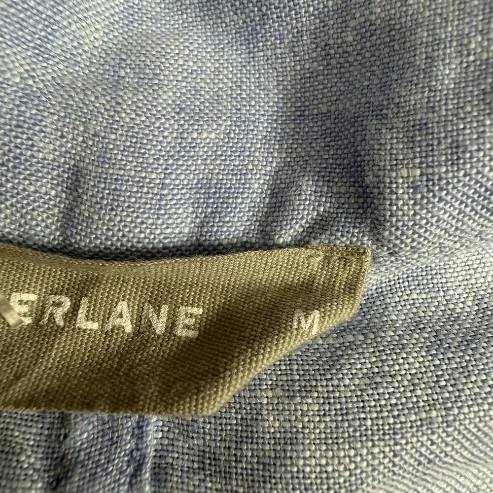 Everlane Linen Set Women 6 Light Blue Wide Leg Pants Beach Resort Nautical Coast